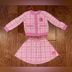DISNEY Little Mermaid Pink Tweed Skirt Set Designer Inspired size 4-5 yr old